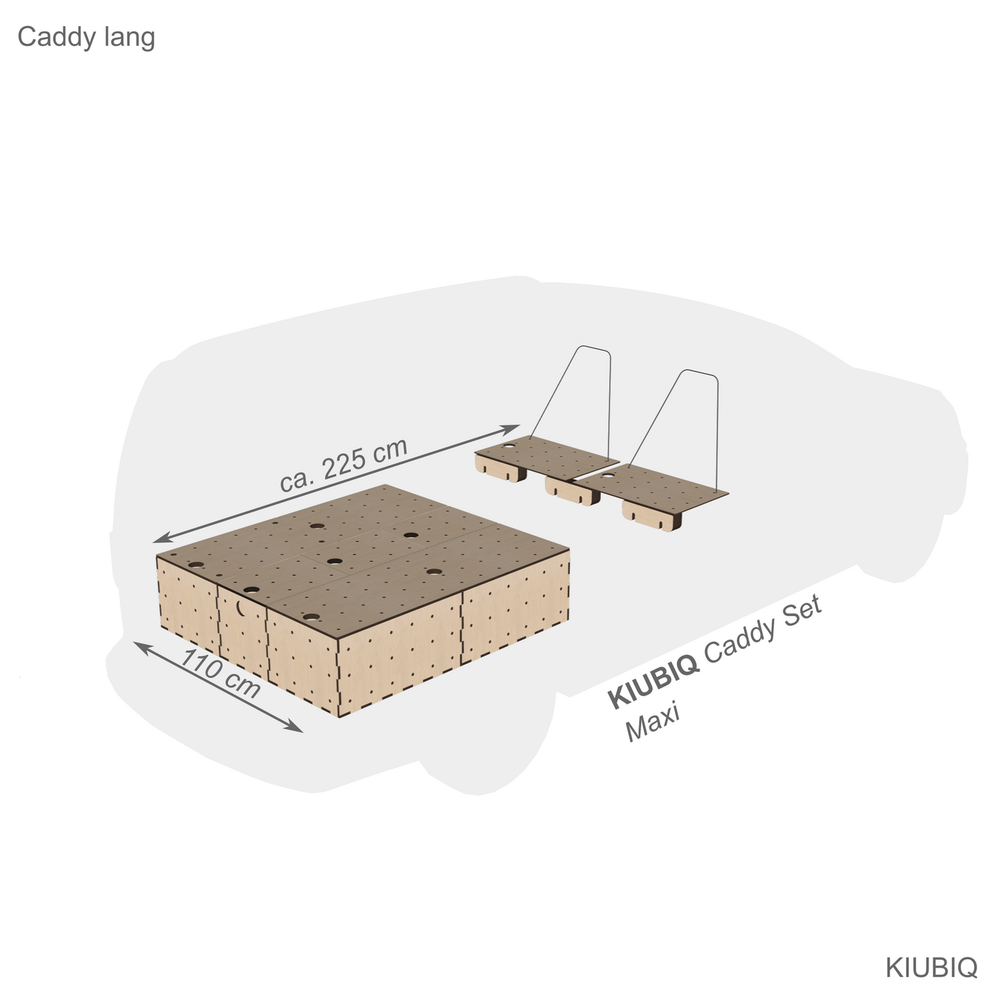 Abmessungen des Kiubiq Caddy Maxi Camperausbau