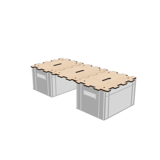 Holzdeckel für Kunststoff-Euroboxen | Puzzlerand