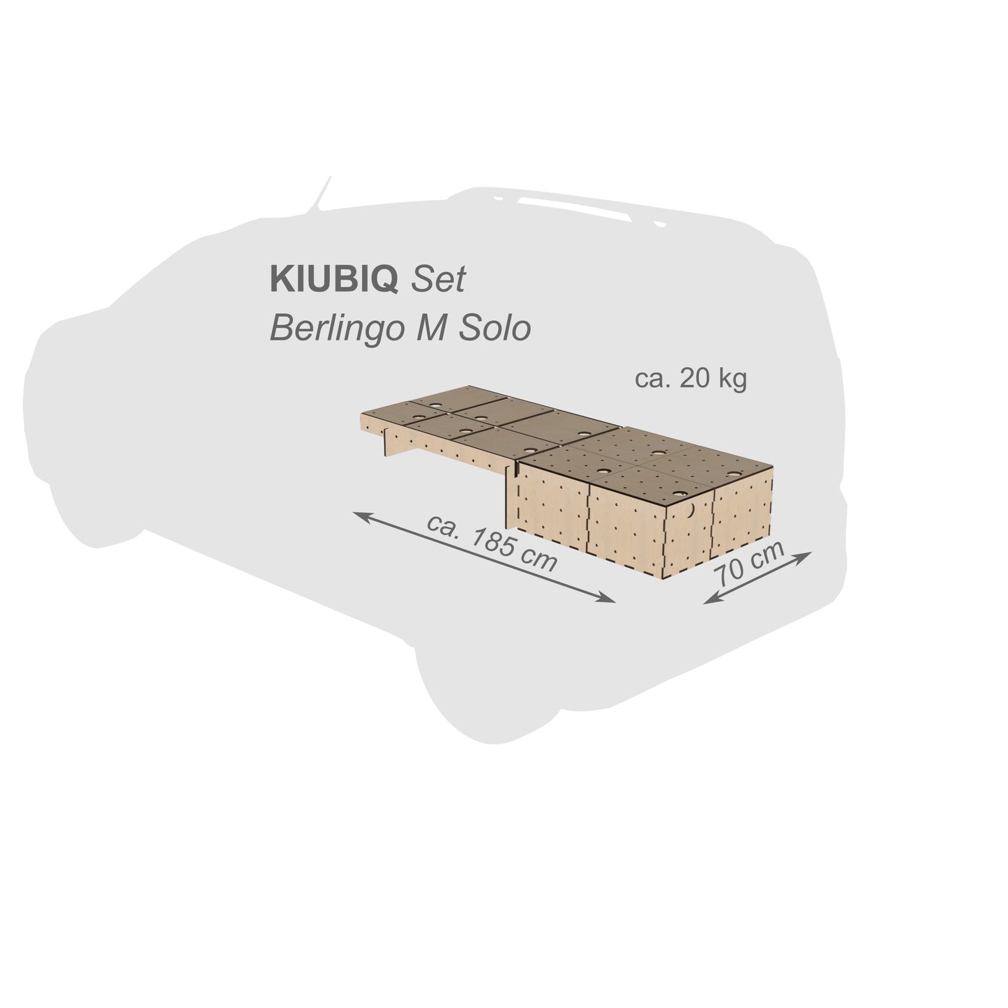 Kiubiq Campingset für Berlingo Proace Combo Rifter M Einzelbett