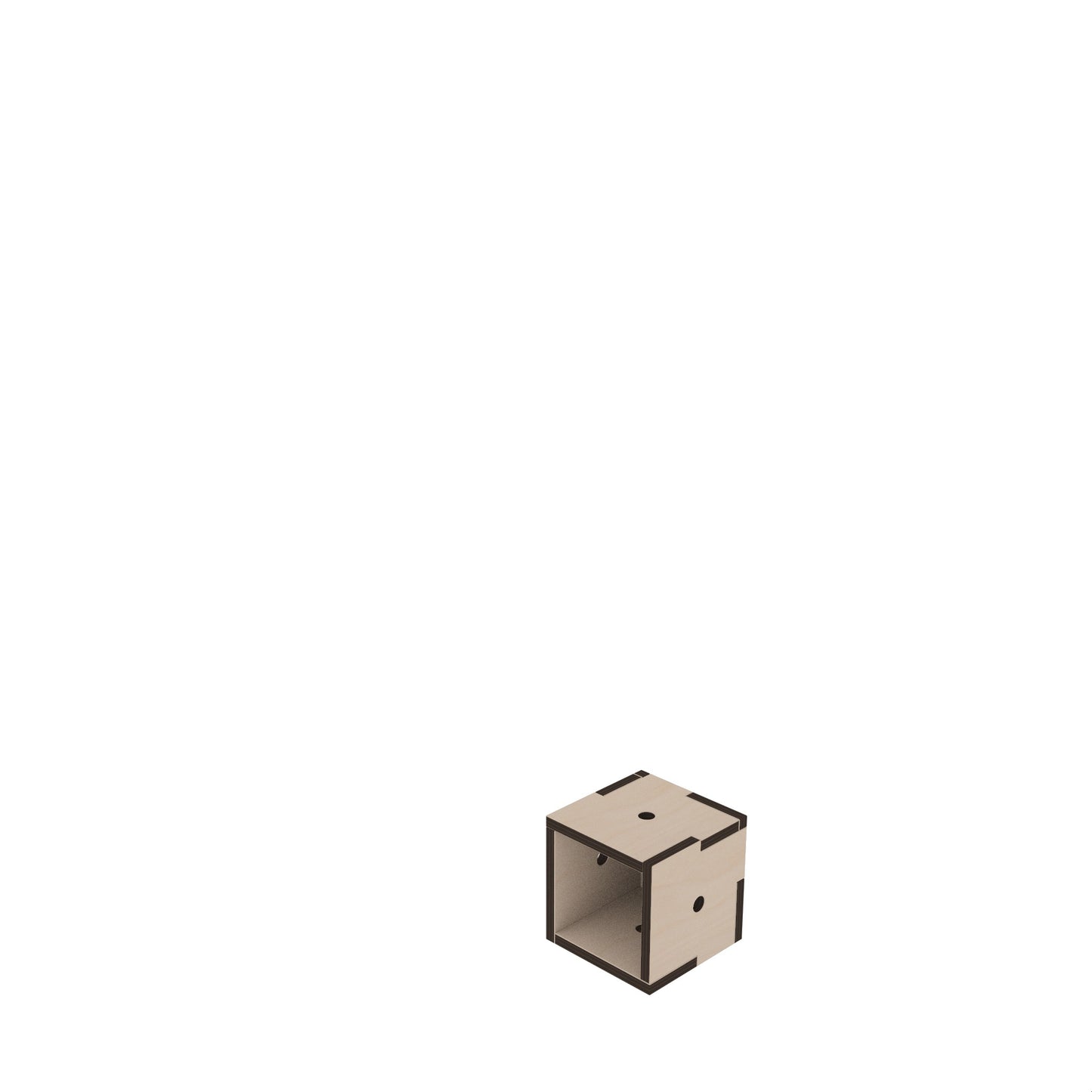 KIUBIQ Würfelbox XS liegend – kompakte Holzkiste, modular einsetzbar