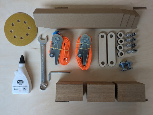 Carriage bolt with nut and washer