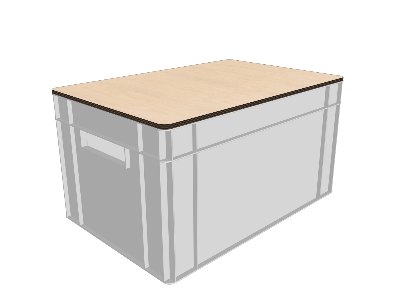 Euroboxdeckel 60x40 cm – glatte Holzabdeckung