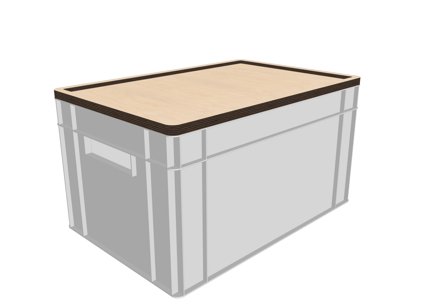 Stapelbarer Euroboxdeckel 60x40 cm – Multiplex mit Stapelkranz