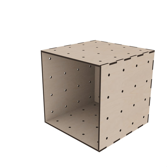 KIUBIQ Würfelbox L, 400 mm Höhe – liegende Holzkiste zur Veranschaulichung der Proportionen