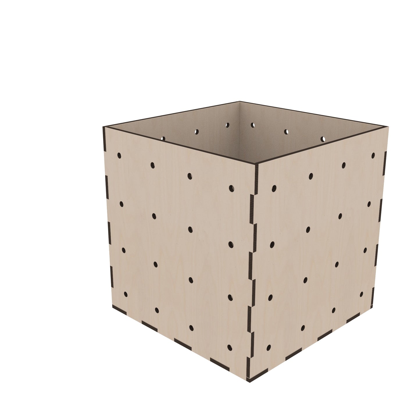 KIUBIQ Würfelbox L, 400 mm Höhe – stehende Holzkiste für den Größenvergleich im Regalsystem