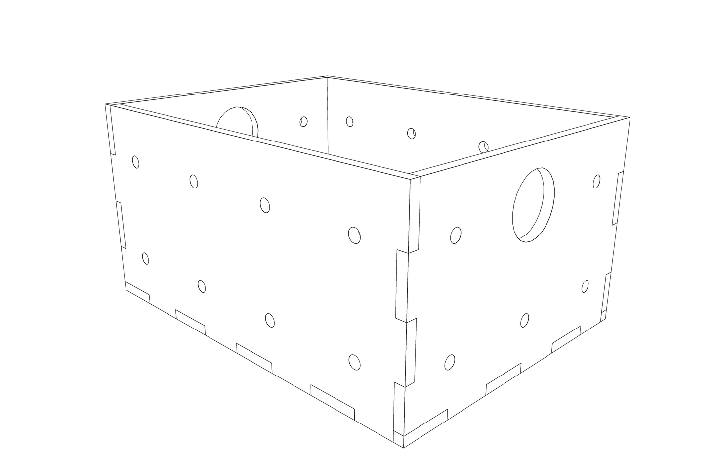 robuste Stapelkiste aus Sperrholz 40 x 30 x 20 cm mit Griffloch