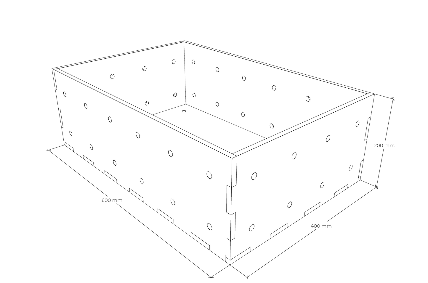 Holzbox 60 x 40 x 20 cm