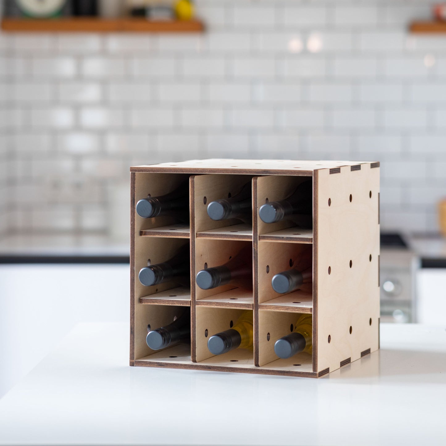 Weinkiste Set Würfel Natur