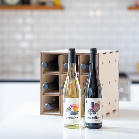 Wine box set cube natural