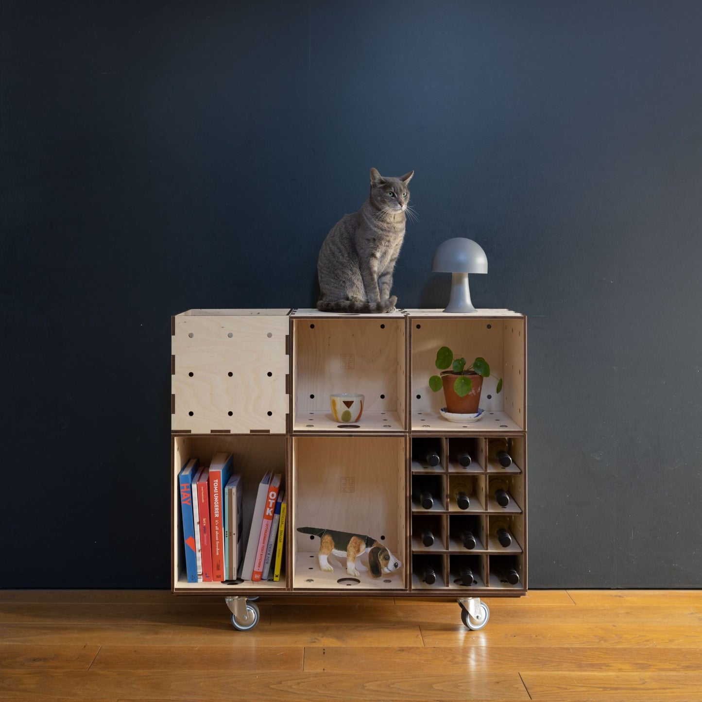 KIUBIQ Regalsystem | Minimalist Set | 3 Euroboxen + 3 Würfelboxen