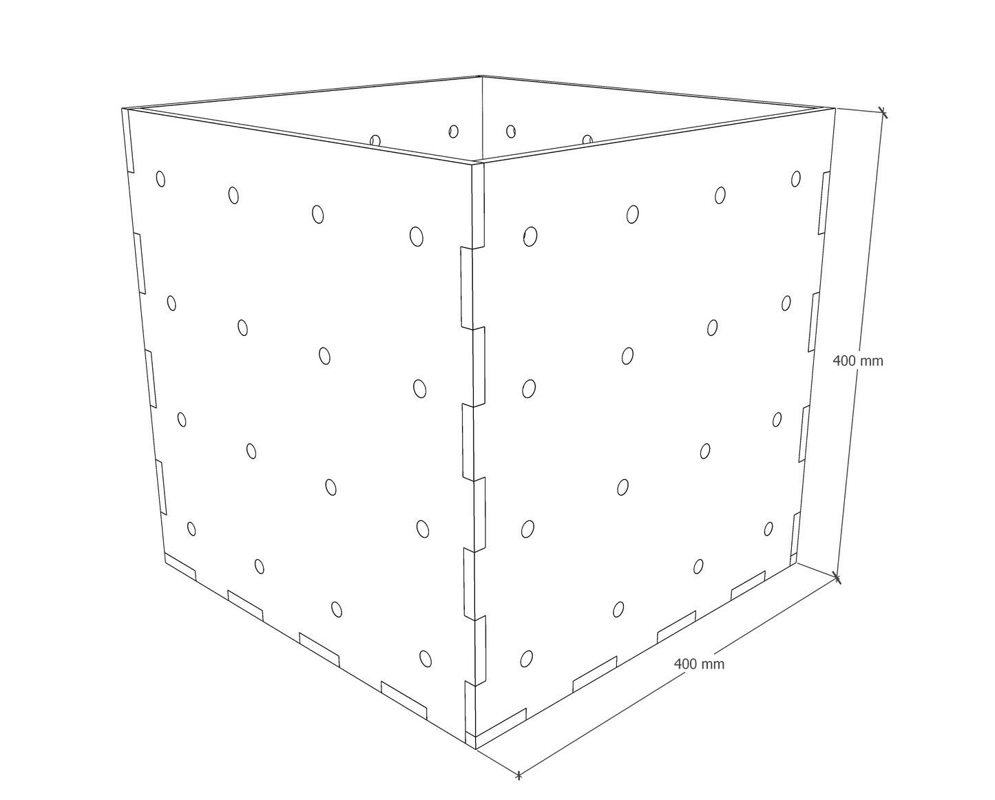 Holzbox 40 x 40 x 40 cm von Kiubiq