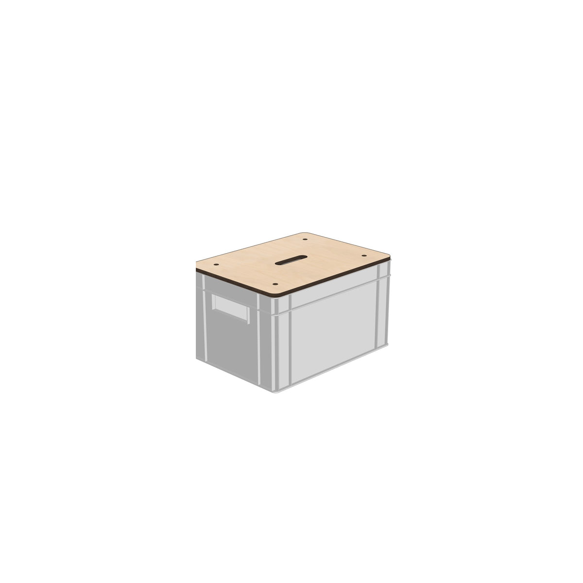 Holzdeckel mit Griff auf Kunststoff Eurobox