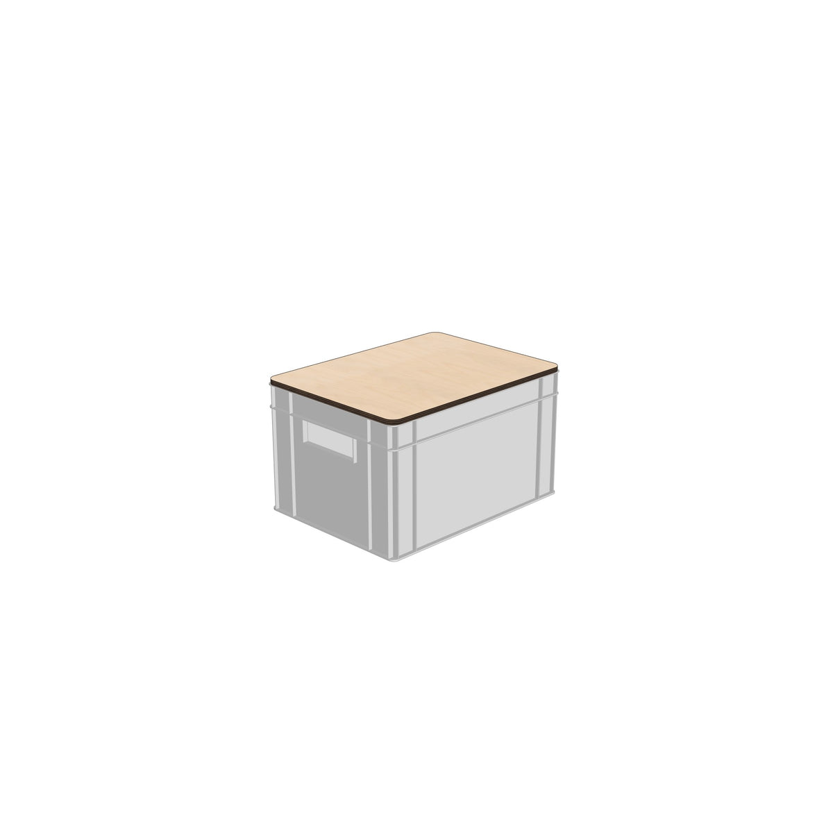 Holzdeckel auf Kunststoff Eurobox