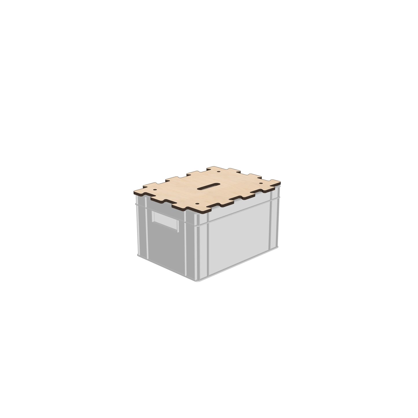 Holzdeckel für Kunststoff-Euroboxen | Puzzlerand