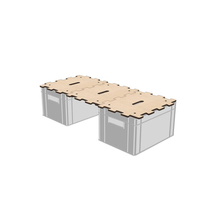 Holzdeckel für Kunststoff-Euroboxen | Puzzlerand