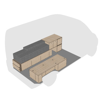 Fiat Ducato L2H2 Möbelset – Doppelcouch Konfiguration mit Polster, modular und leicht
