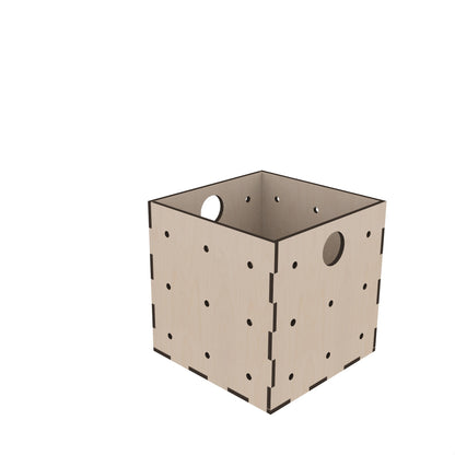  KIUBIQ Würfelbox M 300x300x300 mm – stehende Position, vielseitige Holzkiste für Regal- und Ordnungssysteme
