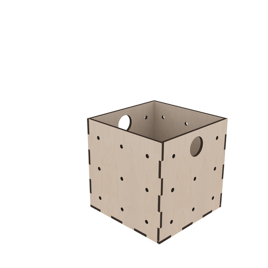  KIUBIQ Würfelbox M 300x300x300 mm – stehende Position, vielseitige Holzkiste für Regal- und Ordnungssysteme
