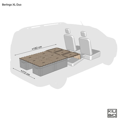 Berlingo XL Eurobox Camping Set Duo – Modul-System mit Puzzlerand für 2 Personen – Liegefläche 182x112 cm
