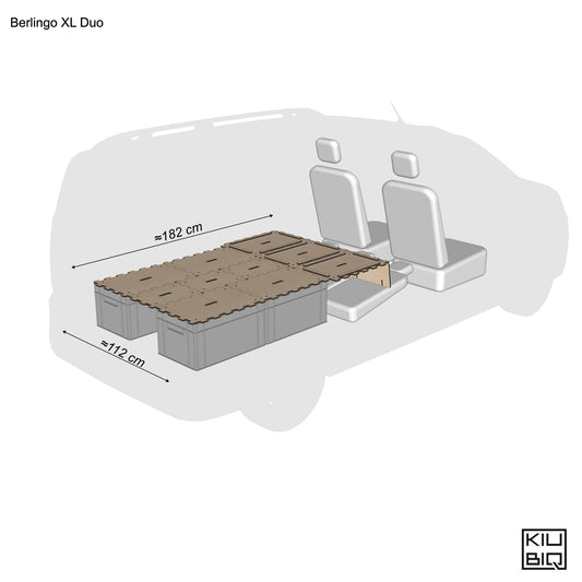 Berlingo XL Eurobox Camping Set Duo – Modul-System mit Puzzlerand für 2 Personen – Liegefläche 182x112 cm