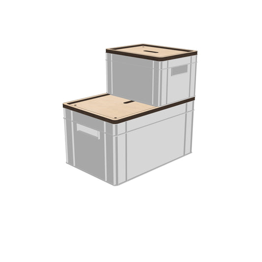 Euroboxen mit Stapeldeckel aus Holz