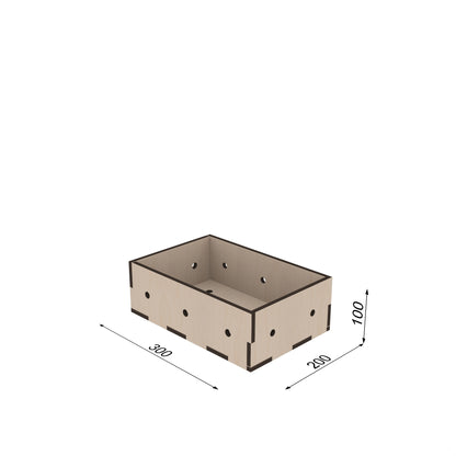 Maßzeichnung: Eurobox S 30x20x10 cm, stehend