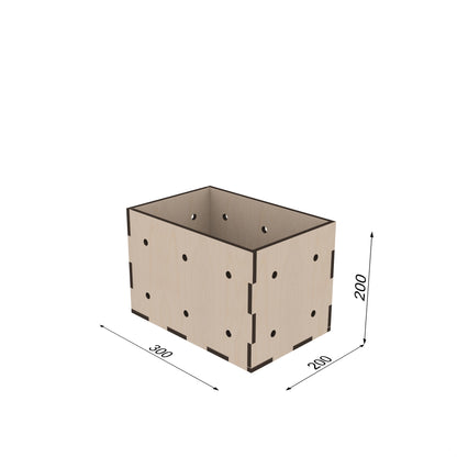 Maßzeichnung: Eurobox S 30x20x20 cm, Holzkiste