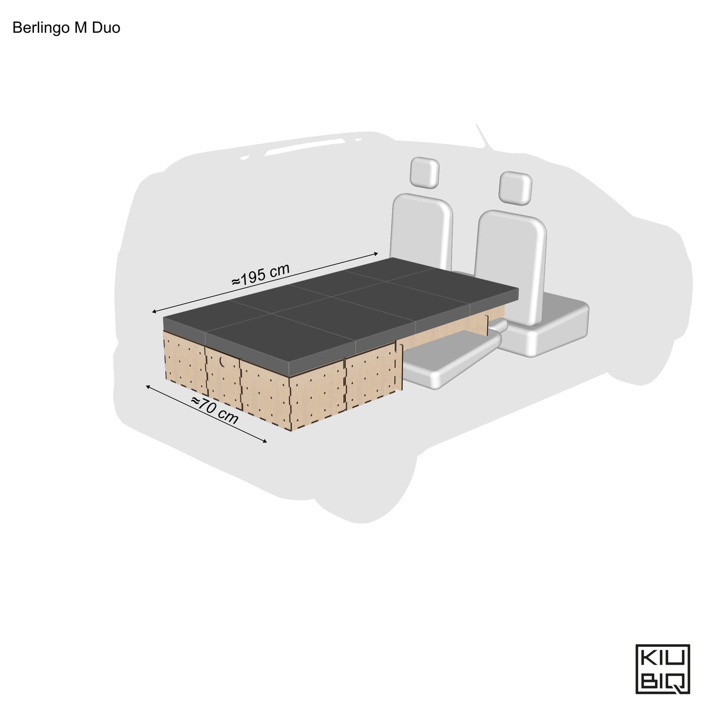 KIUBIQ Camping Set im Citroën Berlingo  – modulares Schlaf- und Stauraumsystem-Doppelbett