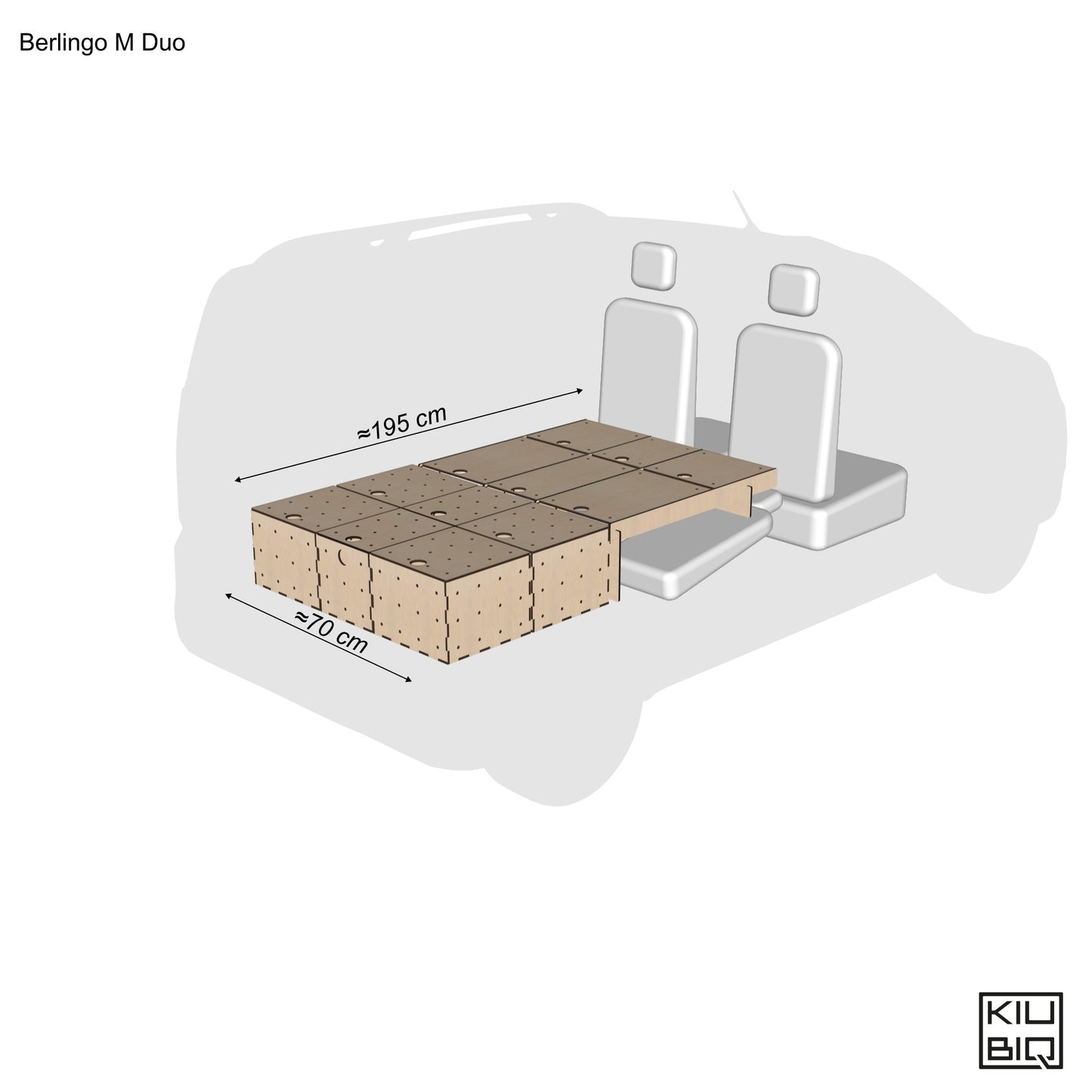 KIUBIQ Camping Set im Citroën Berlingo  – modulares Schlaf- und Stauraumsystem-Doppel