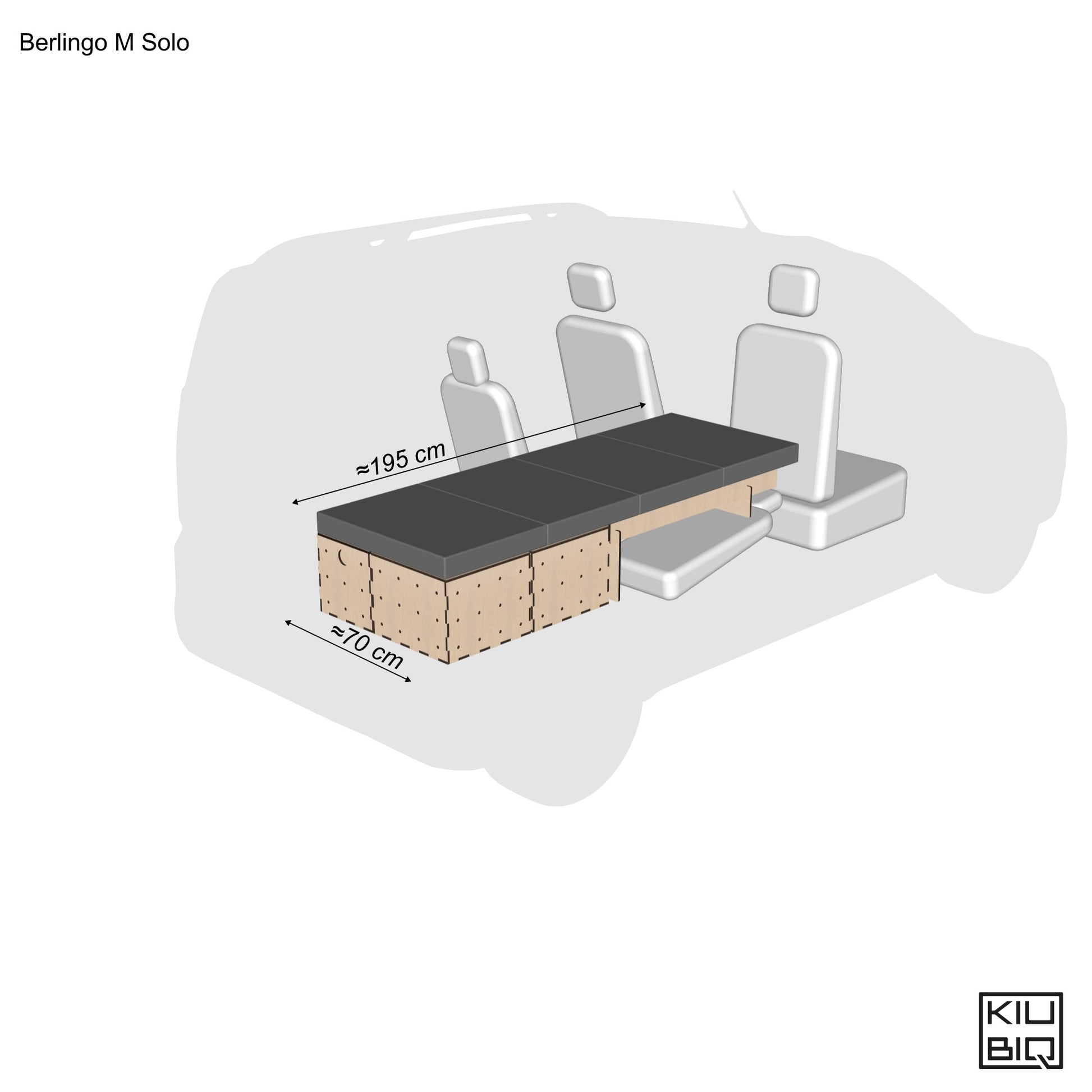 KIUBIQ Camping Set im Citroën Berlingo  – modulares Schlaf- und Stauraumsystem-Singlebett