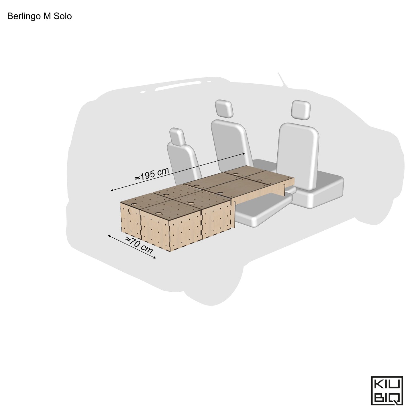 KIUBIQ Camping Set im Citroën Berlingo  – modulares Schlaf- und Stauraumsystem-Single