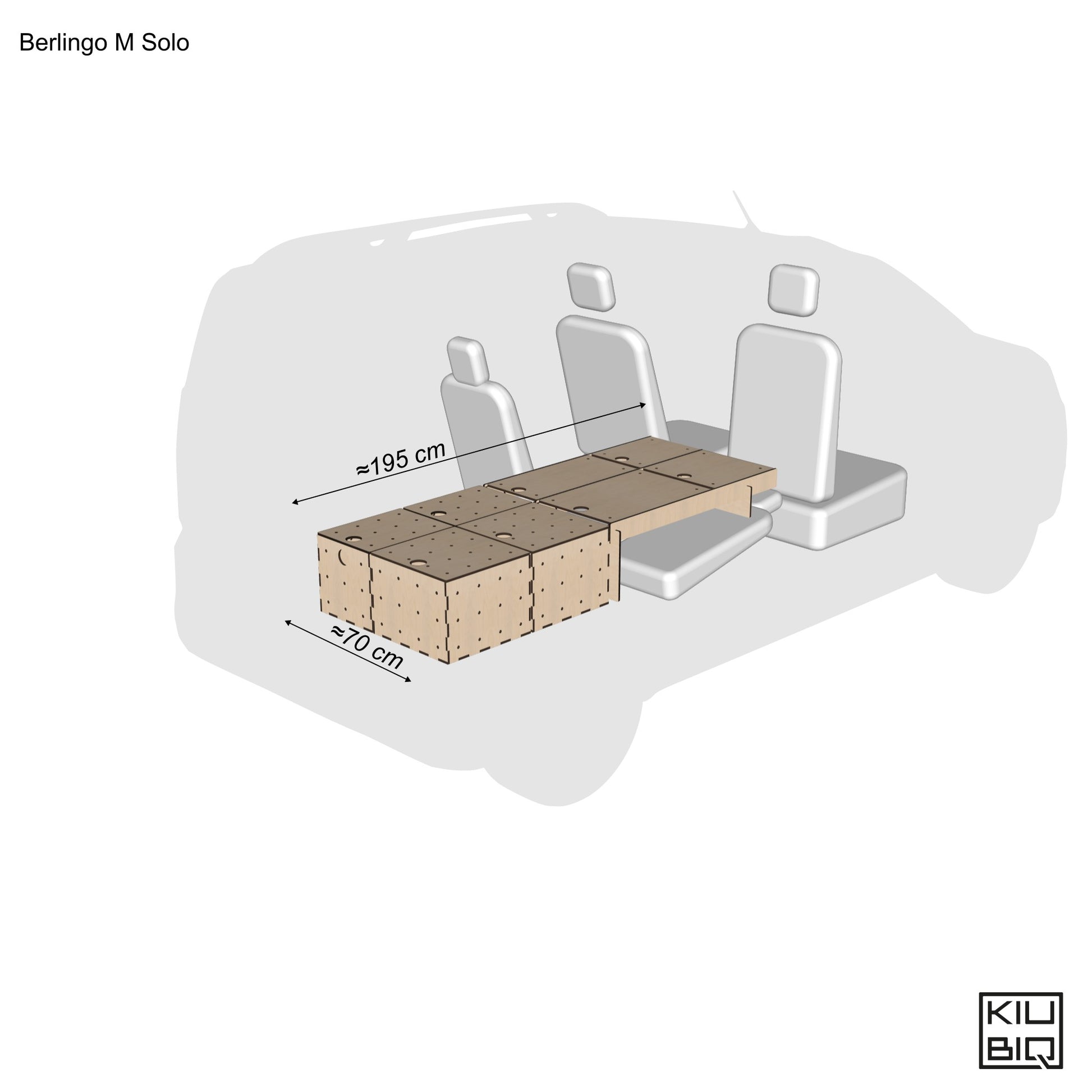 KIUBIQ Camping Set im Citroën Berlingo  – modulares Schlaf- und Stauraumsystem-Single