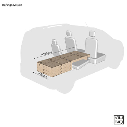 KIUBIQ Camping Set im Citroën Berlingo  – modulares Schlaf- und Stauraumsystem-Single
