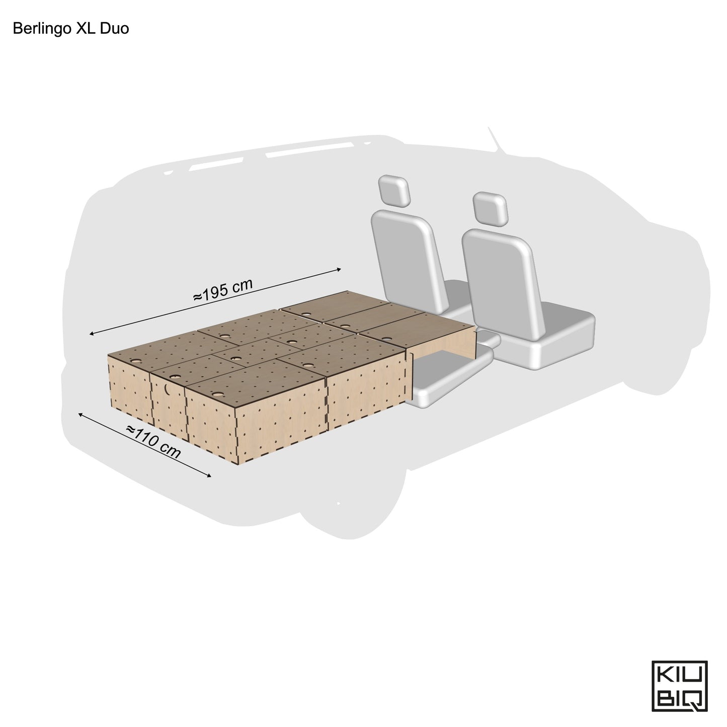 KIUBIQ Camping Set im Citroën Berlingo XL – modulares Schlaf- und Stauraumsystem - Doppel