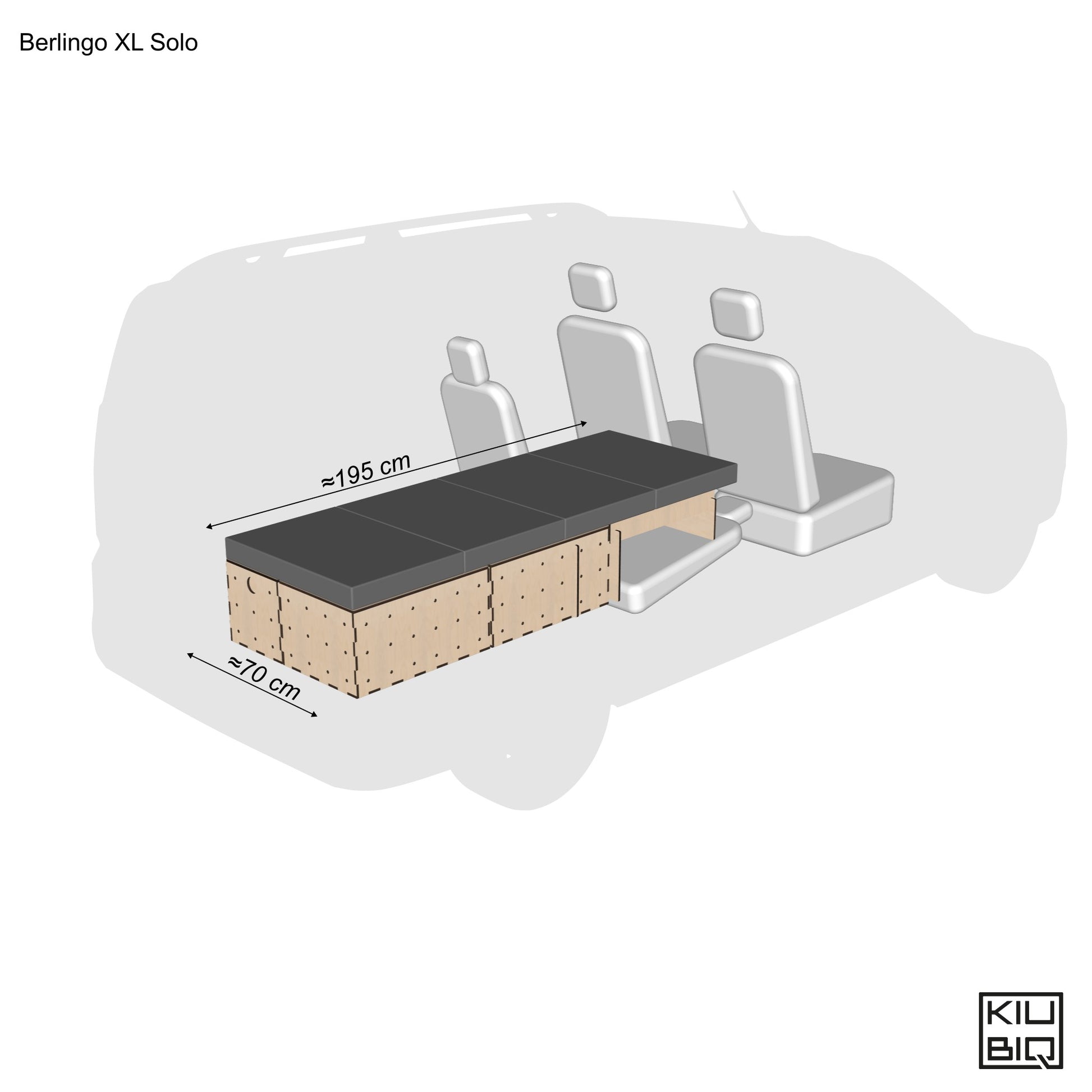 KIUBIQ Camping Set im Citroën Berlingo  – modulares Schlaf- und Stauraumsystem - Singlebett