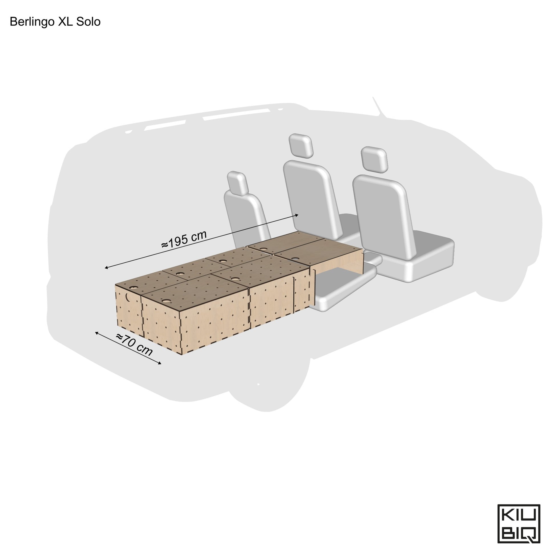 KIUBIQ Camping Set im Citroën Berlingo XL – modulares Schlaf- und Stauraumsystem - Single