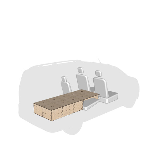 KIUBIQ Modulares Camping Set aus Holz für Citroën Berlingo, Peugeot Rifter, Opel Combo und Toyota ProAce City