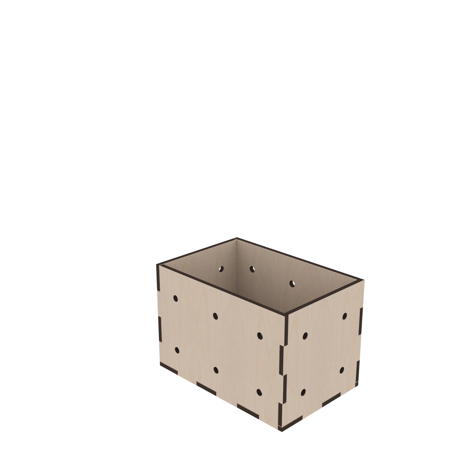 Robuste Holzkiste 30x20 cm, stehend, für Regal- und Campernutzung