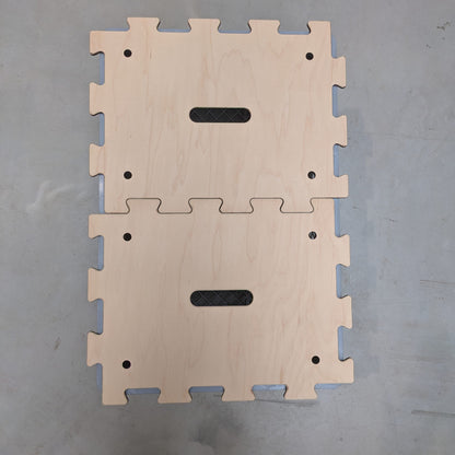 Owomo Alternative: zwei Kiubiq Euroboxdeckel mit Puzzlerand auf Euroboxen