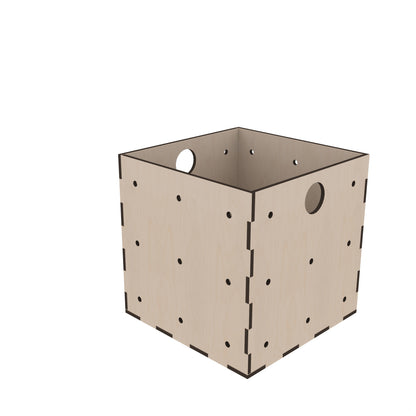 Robuste Holzkiste 350x350x350 mm – ideal als modulare Ordnungsbox oder Regalelement für Schallplatten