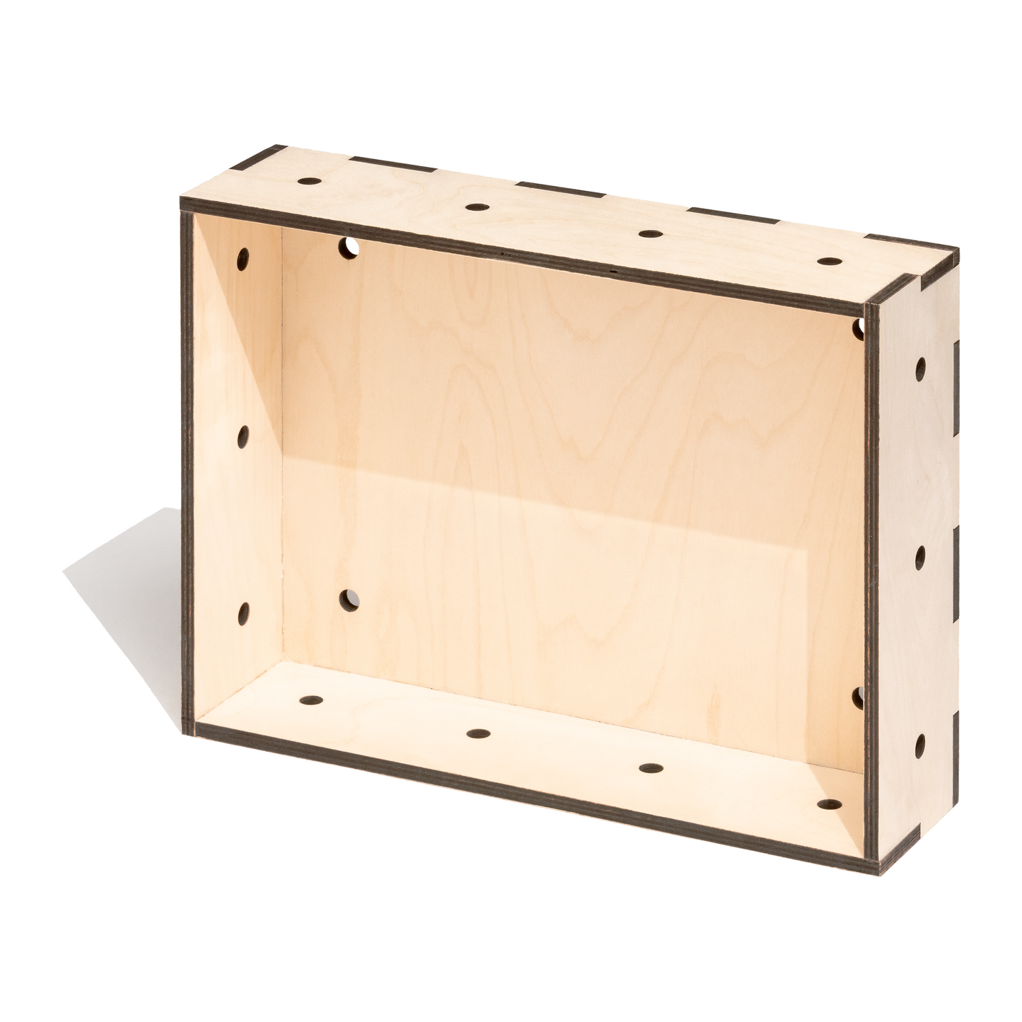 Kiste aus gelasertem Holz im Euroboxformat 40 x 30 x 10 cm für Regalsysteme
