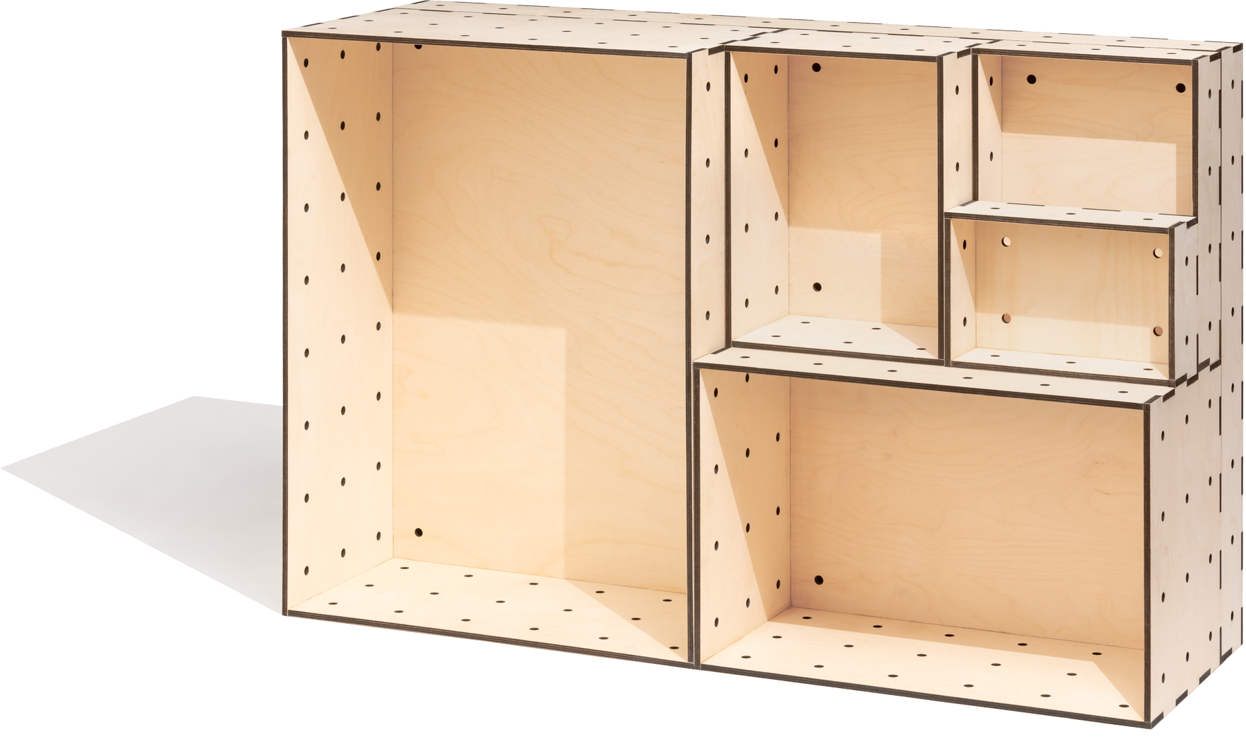 Kisten aus Sperrholz in verschiedenen Größen