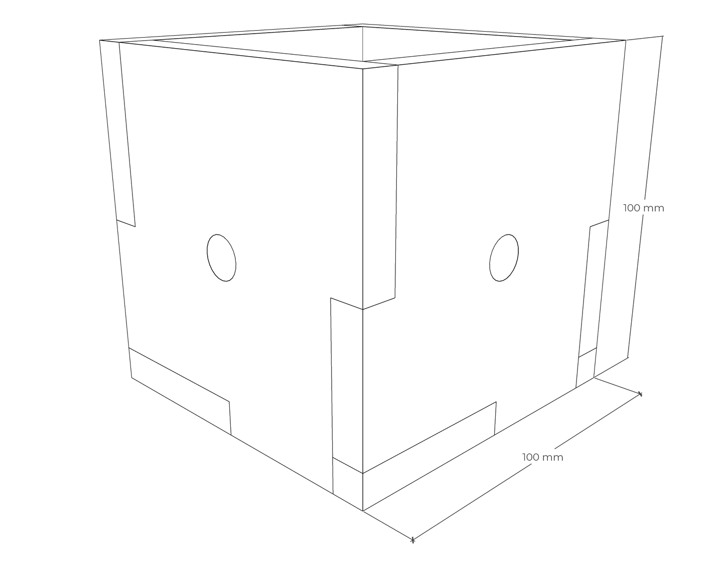 Cube aus Holz 10 x 10 x 10 cm
