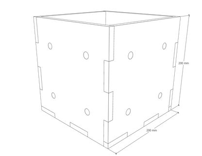 Holzbox Würfel 20 x 20 x 20 cm